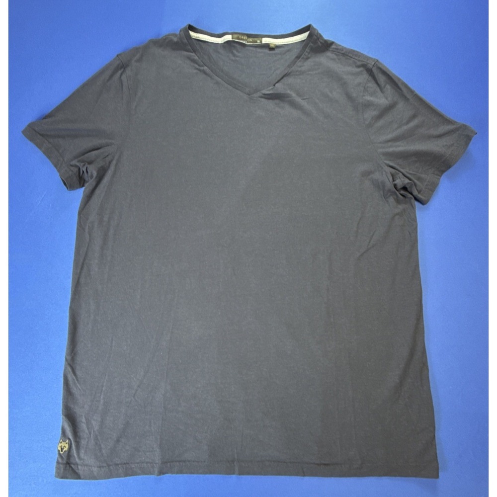 Greyson Shirt Mens Size XL Spirit V Neck Tee Short Sleeve Blue 3D Wolf Logo